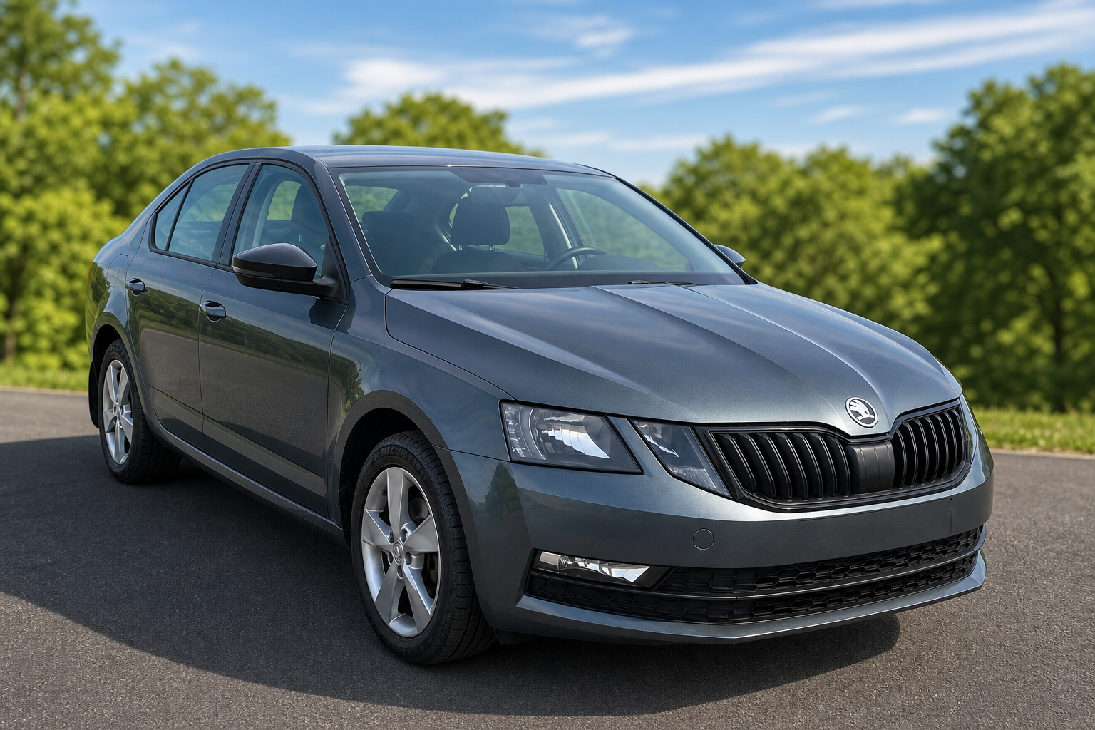 Skoda Octavia на дороге